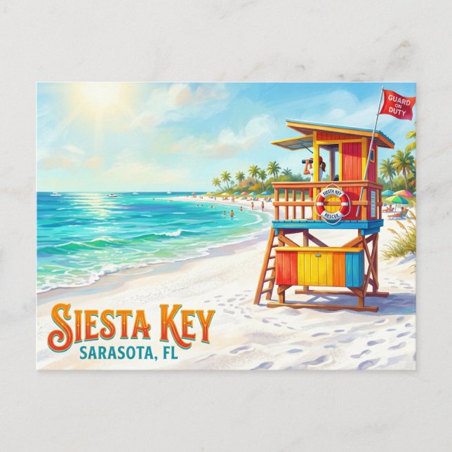 Postal Playa Siesta USA (Anverso)
