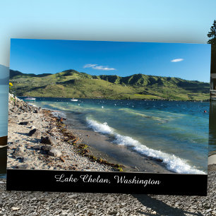 Postal Playa soleada del lago Chelan Escénico Estado de W