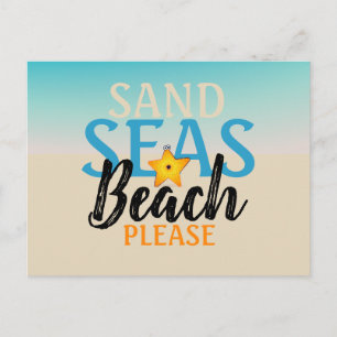 Postal Playa Starfish Sand Seas