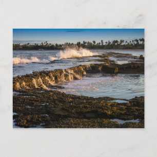 Postal Playa Tabuba: Rompiendo Olas En Los Arrecifes