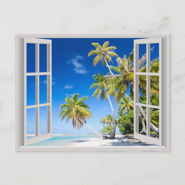 Postal Playa tropical (Anverso)