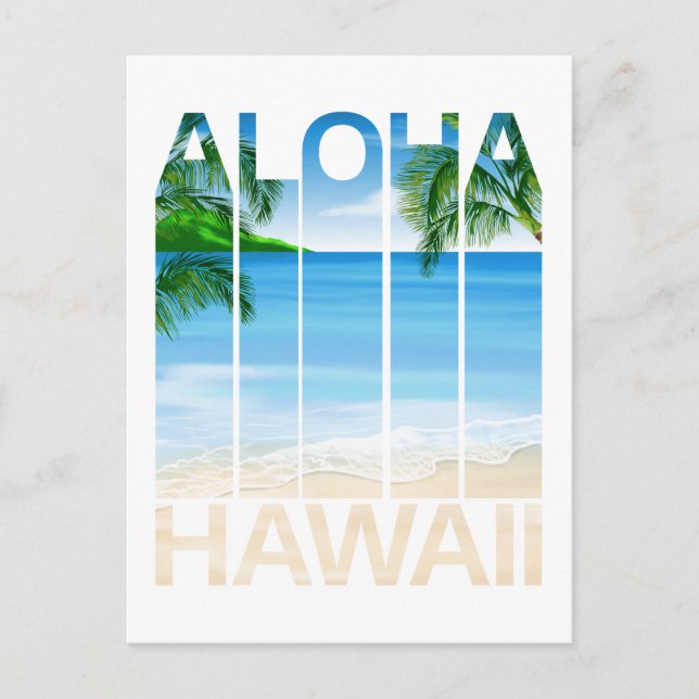 Postal Playa Tropical de Aloha Hawaii (Anverso)