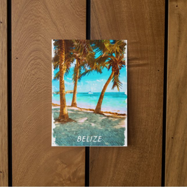 Postal Playa Tropical de Belice (belize tropical beach travel postcard)