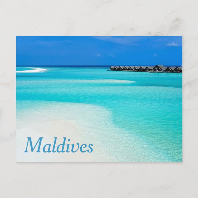 Postal Playa tropical de Maldivas (Anverso)