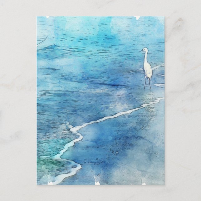 Postal Playa tropical en azul turquesa Aqua Verde azulado (Anverso)