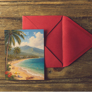 Postal Playa Tropical Ka'anapali Maui Viajes Vintage