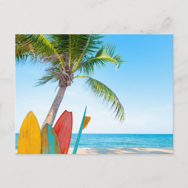 Postal Playa Tropical Surfboard (Anverso)