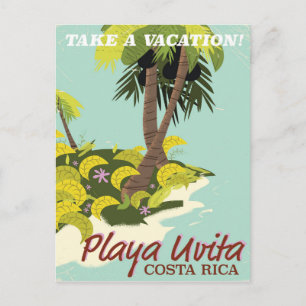Postal Playa Uvita, afiche de viajes en la playa de Costa
