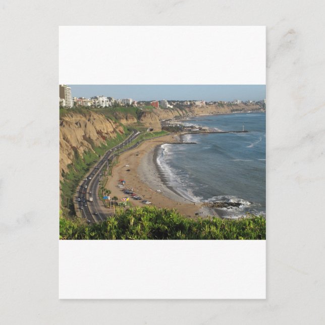 Postal Playa verde de la costa en Lima-Perú (Anverso)