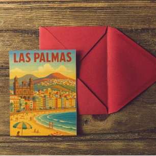 Postal Playa Vintage Las Palmas Gran Canaria Canteras