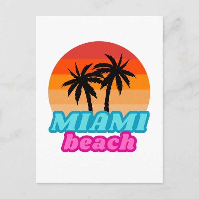 Postal Playa vintage Miami Florida (Anverso)