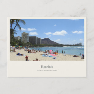 Postal Playa Waikiki bajo Diamond Head