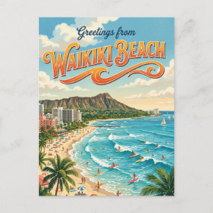 Postal Playa Waikiki Hawaii