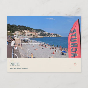 Postal Playa y Baie des Anges en Niza
