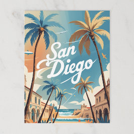 Postal Playa y ciudad de San Diego