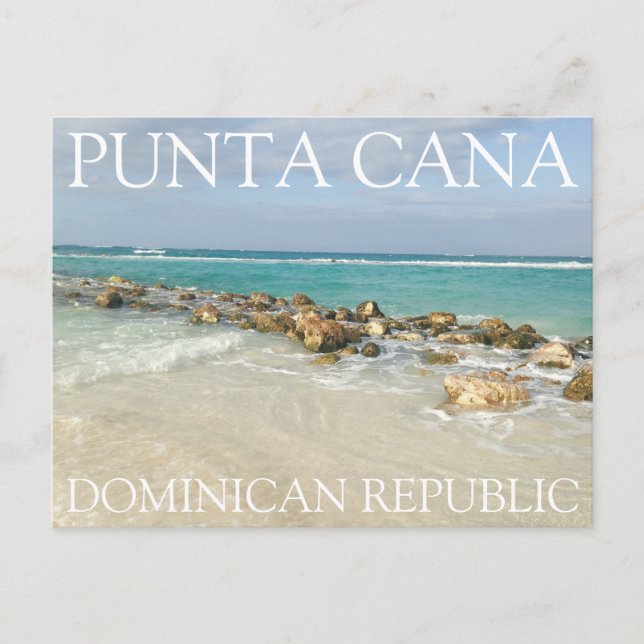 Postal Playa y olas de Punta Cana República Dominicana (Anverso)