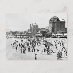 Postal Playa y paseo marítimo de Atlantic City, 1910