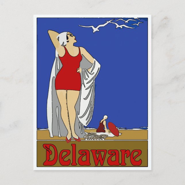 Postal Playas de Delaware, agregar texto (Anverso)