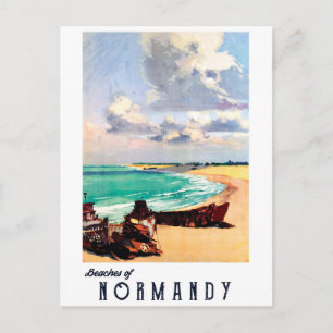 Postal Playas de Normandía, Francia
