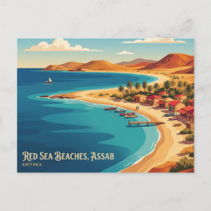 Postal Playas del Mar Rojo, Assab, Eritrea Eritrea