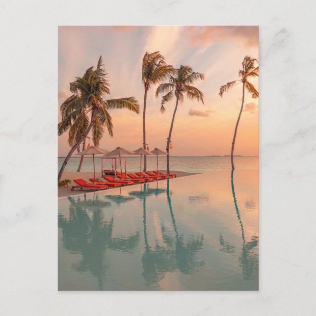 Postal Playas Tropicales | Maldivas Playa Tropical y Pisc (Anverso)