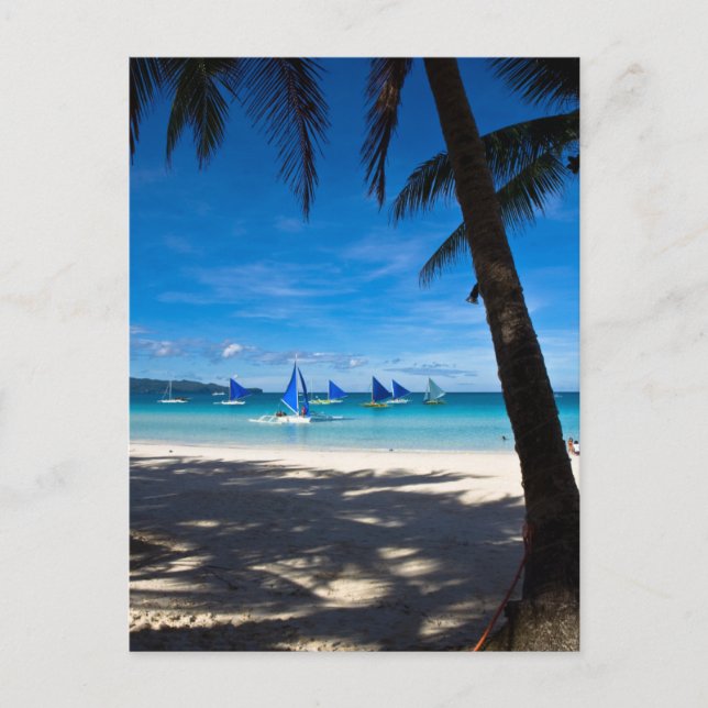 Postal Playas tropicales | White Beach Boracay Philippine (Anverso)