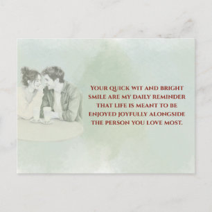 Postal Playful & Funny Love Quote Postcard Laughing Cou