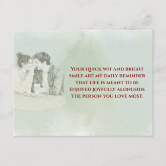 Postal Playful & Funny Love Quote Postcard | Laughing Cou