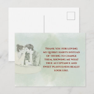 Postal Playful & Funny Love Quote Postcard Laughing Cou