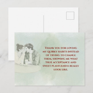 Postal Playful & Funny Love Quote Postcard | Laughing Cou