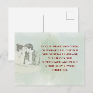 Postal Playful & Funny Love Quote Postcard Laughing Cou