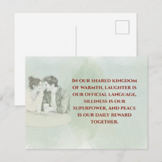 Postal Playful & Funny Love Quote Postcard | Laughing Cou