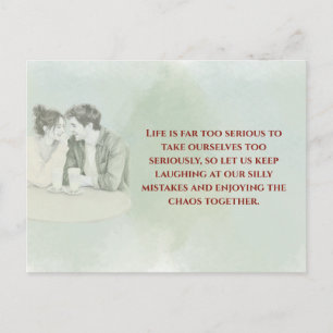 Postal Playful & Funny Love Quote Postcard Laughing Cou