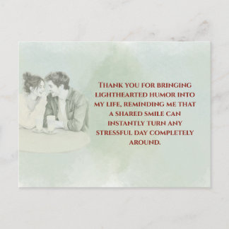 Postal Playful & Funny Love Quote Postcard | Laughing Cou