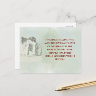Postal Playful & Funny Love Quote Postcard | Laughing Cou