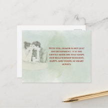 Playful & Funny Love Quote Postcard | Laughing Cou
