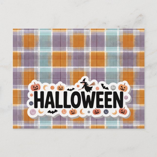 Postal Playful Halloween Plaid (Anverso)