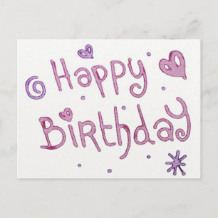 Postal Playful Happy Birthday Text