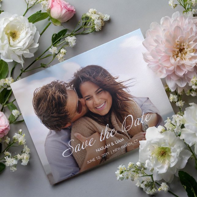 Postal Playful Happy Photo Wedding Guardar la fecha (Subido por el creador)