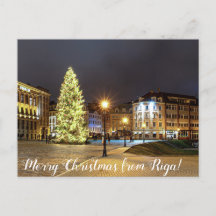 Plaza Cúpula con árbol de Navidad en Riga