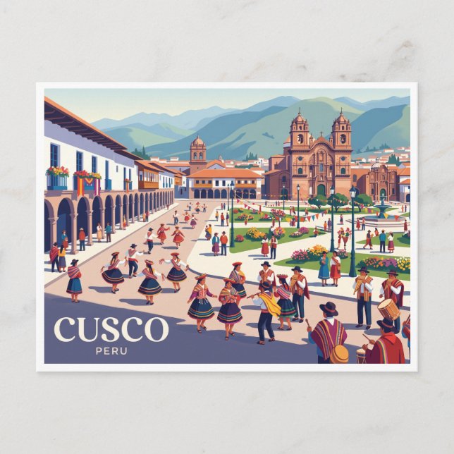 Postal Plaza de Armas, Cusco Perú (Anverso)