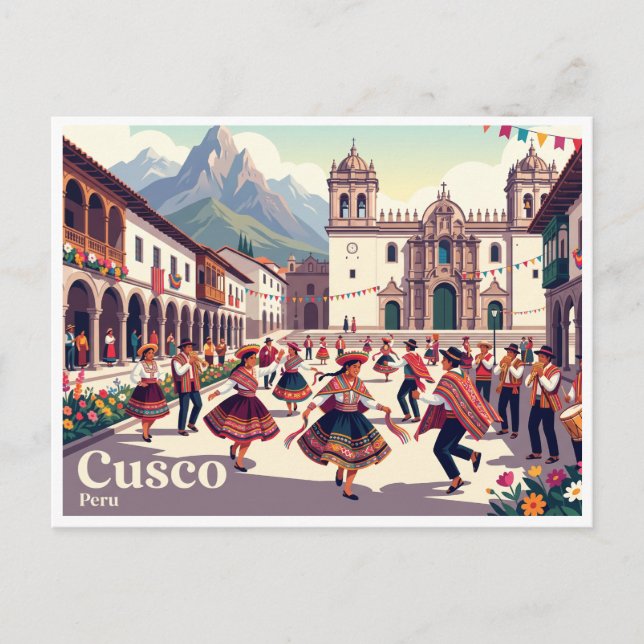 Postal Plaza de Armas Cusco Perú (Anverso)
