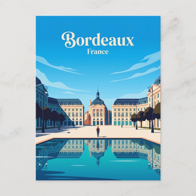 Postal Plaza de Burdeos Francia (Anverso)