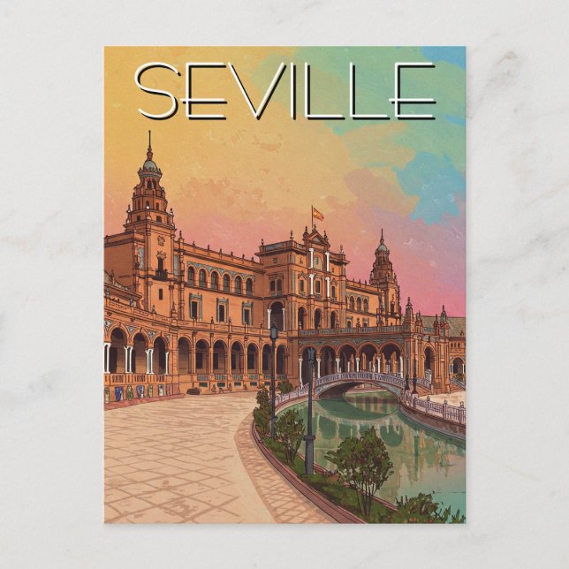 Postal Plaza de España de Sevilla (Anverso)