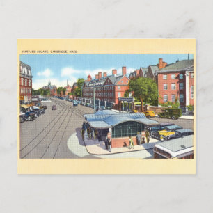 Postal Plaza de Harvard vintage, Postcard de Cambridge