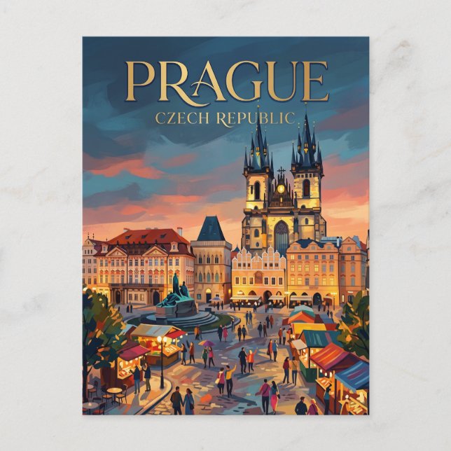 Postal Plaza de la Ciudad Vieja, Praga República Checa (Anverso)