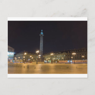 Postal Plaza de la Concordia en París por la noche