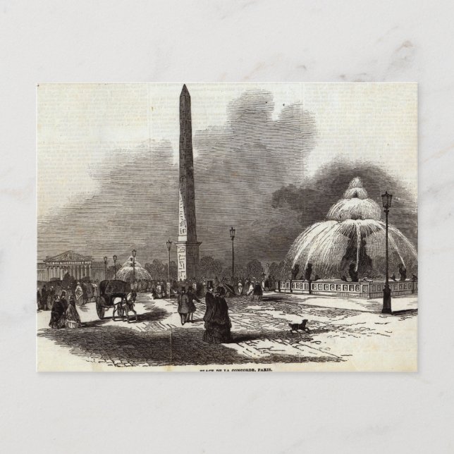 Postal Plaza de la Concordia, París (Anverso)