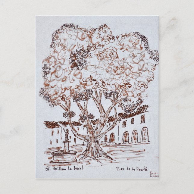 Postal Plaza de la Liberte, Saint-Guilhem-le-Desert (Anverso)