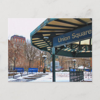 Postal Plaza de la Unión NYC en invierno